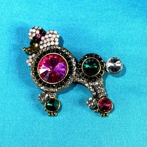Jewel Poodle Brooch